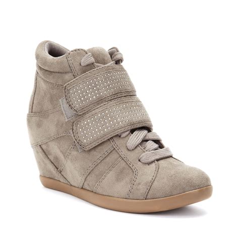 Material Girl Visitor Studded Wedge Sneakers in Beige (Taupe) | Lyst