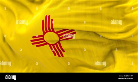 Detail of the New Mexico state flag waving Stock Photo - Alamy