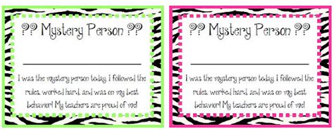 Wild & Fun in Pre-K: Mystery Person Cards Freebie