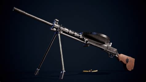 3D model Degtyaryov machine gun - DP - LMG - WW2 Soviet Light Machine gun VR / AR / low-poly ...