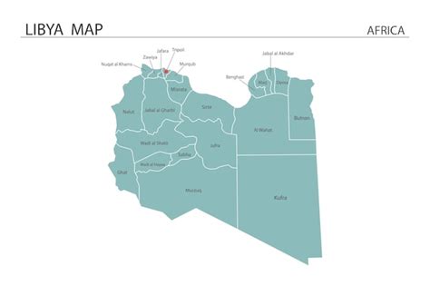 Premium Vector | Libya map on white background map have all province ...