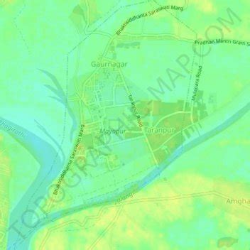 Mayapur topographic map, elevation, terrain