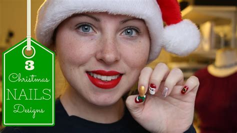 Nails | 3 Christmas Nail Art Manicures - Santa, Snow, Outdoors - YouTube