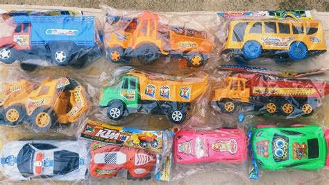 Unboxing Review Toys collection | toy, dumper, city bus, tractor ...