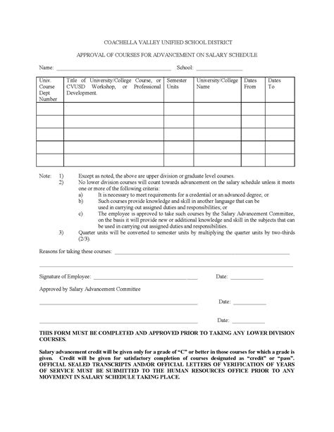 Salary Schedule Form Pdf Download - PDF Template