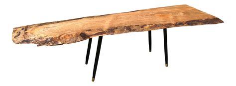 Live Edge Coffee Table, Black Wooden Tapered Legs on Chairish.com in 2020 | Live edge coffee ...