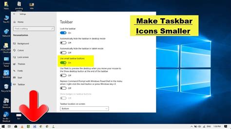 Make Taskbar Smaller Windows10