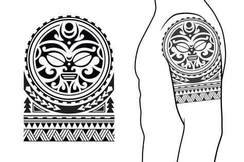 Maori tribal style tattoo pattern fit for a shoulder, arm. With example ...