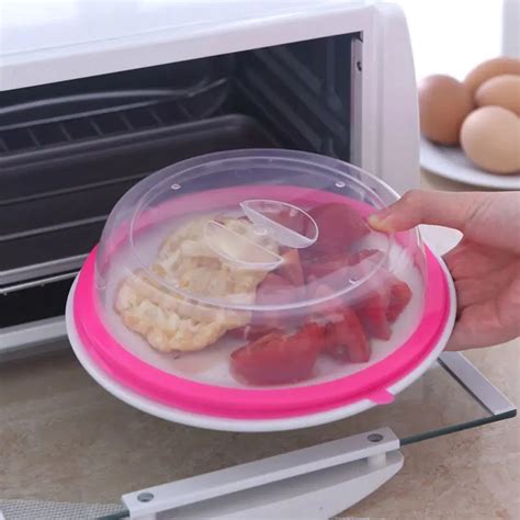 Reusable Plastic Food Cover Microwave Oven Oil Cap Heated Sealed Cover ...