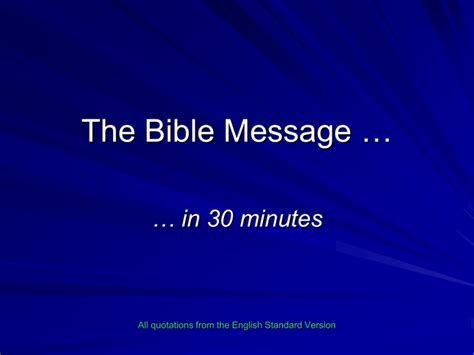 The Bible Message