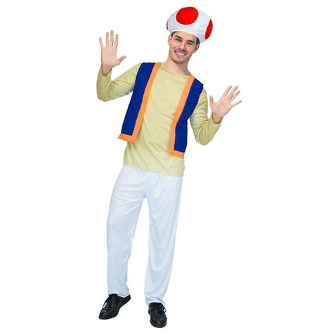 Buy Mens Mushroom Toad Cosplay Gaming Dress Up Costume Party - MyDeal