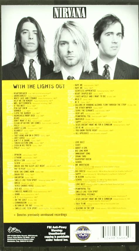 NIRVANA – WITH THE LIGHTS OUT – America Dvd