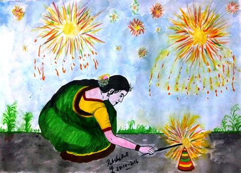 GOOGLE -My Own work on Google : PENCIL DRAWING - DIWALI FESTIVAL