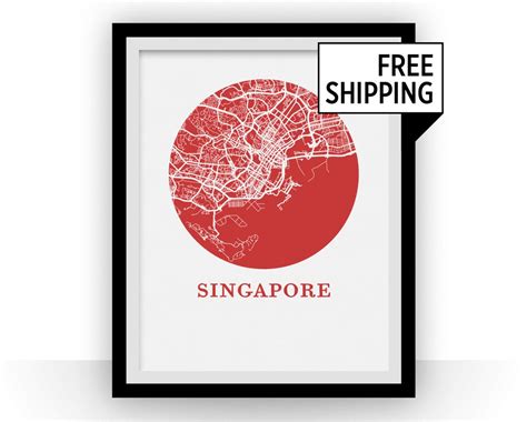 Singapore Map Print City Map Poster - Etsy