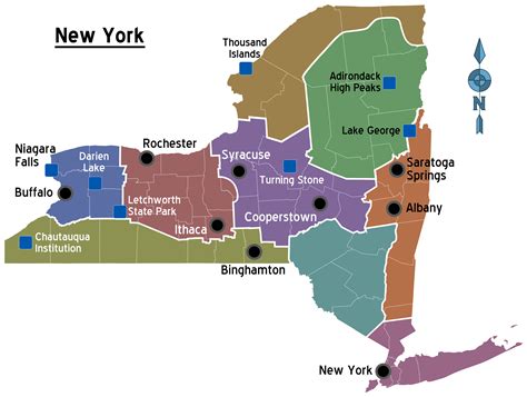 upstate new york cities map