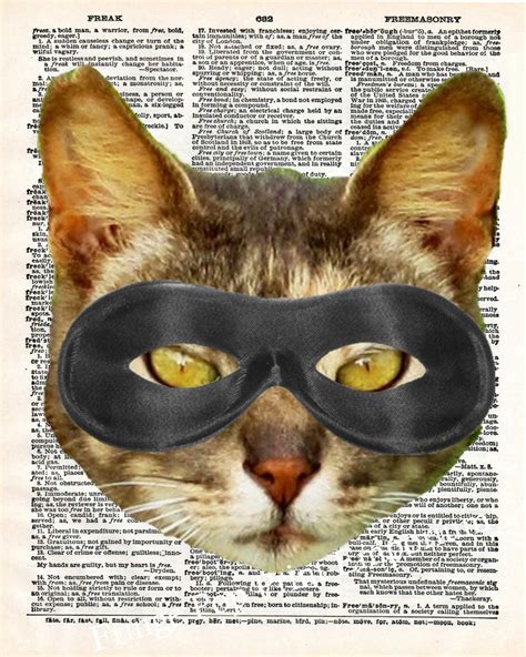 Superhero Cat Art Print 8 x 10 Dictionary Page Hero or Super | Etsy