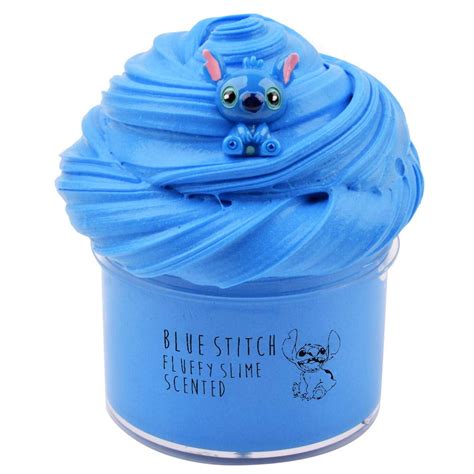 AZK Newest Blue Stitch Fluffy Slime, Nickelodeon Premade Slime, Cloud Cream Slime, Flower ...