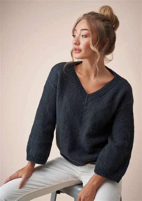 V Neck Sweater | Women's Knitting Pattern | Rowan