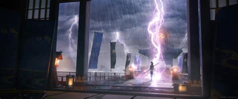 Raiden Shogun Thunderstorm Genshin Impact Live Wallpaper - MoeWalls