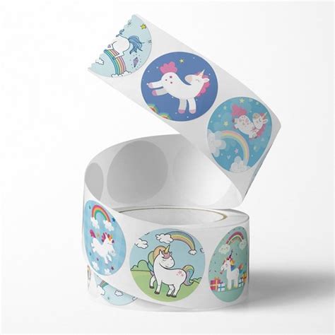 Unicorn Round Label Stickers (500pcs/roll) - Fun | Chasing Unicorns