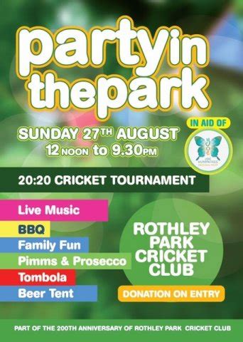 Rothley Park Cricket Club Present Party in the Park 2017 | Joe Humphries Memorial Trust (JHMT)