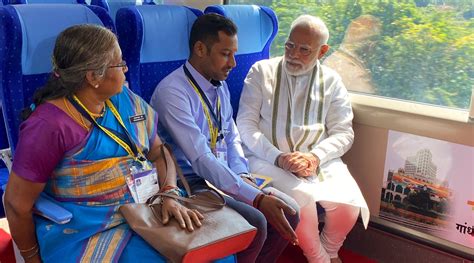 Watch: PM Modi flags off Gandhinagar-Mumbai Vande Bharat Express, takes a ride | Gandhinagar ...