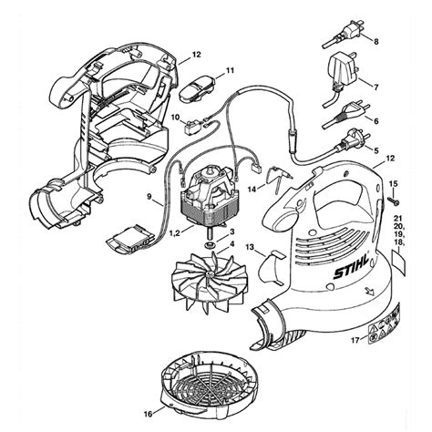 Stihl SHE 71 Shredder/Vac (SHE 71) Parts Diagram, Electric motor