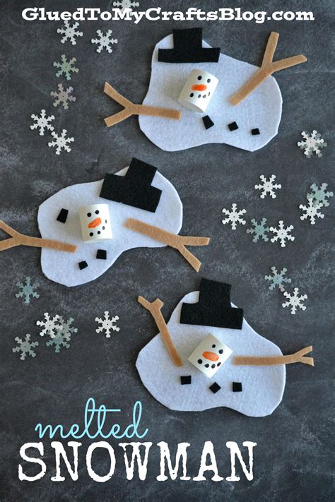 Felt & Craft Foam Melted Snowman | Winter crafts, Christmas crafts for ...