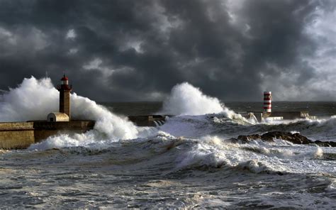 sea, Lighthouse, Storm, Landscape, Ocean, Waves Wallpapers HD / Desktop and Mobile Backgrounds