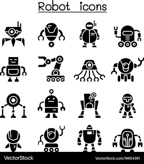 Robot icon set Royalty Free Vector Image - VectorStock