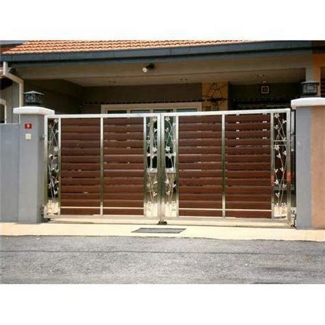 Modern Stainless Steel Gate Designs With Wood, For Home at Rs 2200/sq ft in Chennai