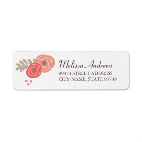 Sweet Floral Return Address Labels - Red | Floral wedding invitations, Address labels, Return ...