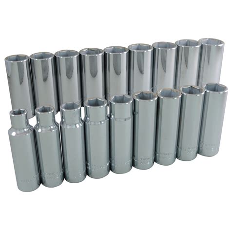 1/2" Dr. 18 Piece 6 Point Deep Metric Socket Set – Gray Tools Online Store