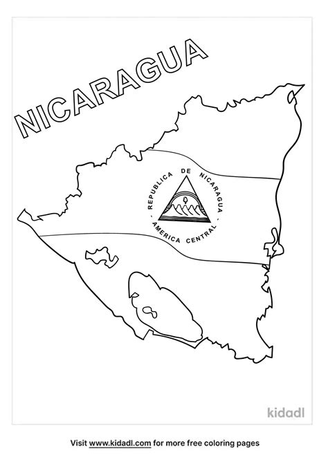 Nicaragua Flag Coloring Page Flag Coloring Pages Nicaragua Flag | The ...