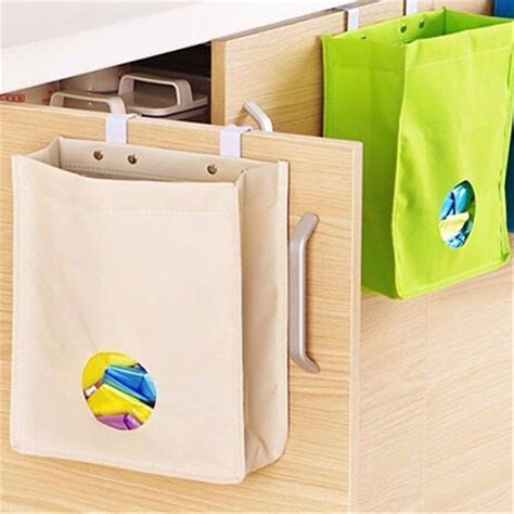 Kitchen Storage Bag Drawer Cabinet Door Back Garbage Bag Holder Hanging ...