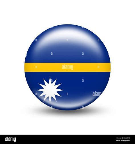 Nauru country flag in sphere with white shadow Stock Photo - Alamy