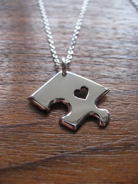 Silver Jigsaw Puzzle Piece Necklace Pendant