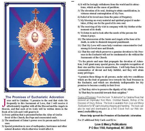 Promises of Adoration - Love and Mercy | Eucharistic adoration, Adoration, Eucharist