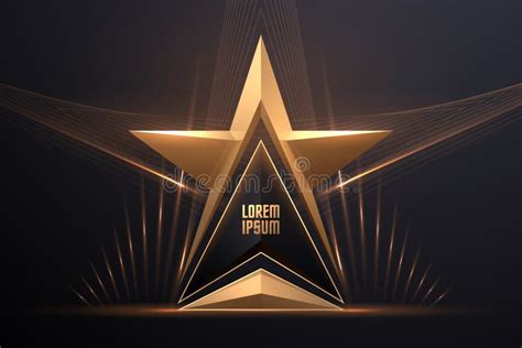 Gold Star Award Template with Light Effect Stock Vector - Illustration of metal, luxury: 218457959