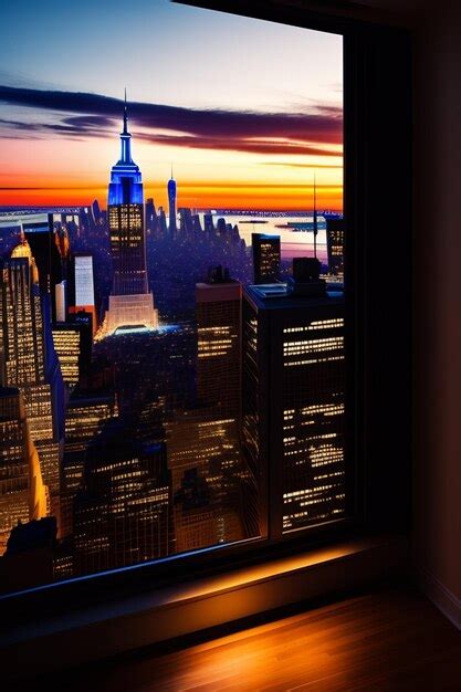 Premium AI Image | Free photo new york city aerial view at night