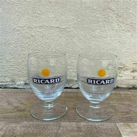 2 French Ricard Anisette Pastis Glasses With Sunburst Motif - Etsy