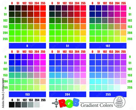 Test pattern for printers in RGB color model Stock Vector | Adobe Stock