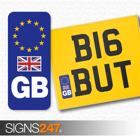 GB NUMBER PLATE STICKER WITH UK FLAG For Motorcycles / Motorbikes EU ...