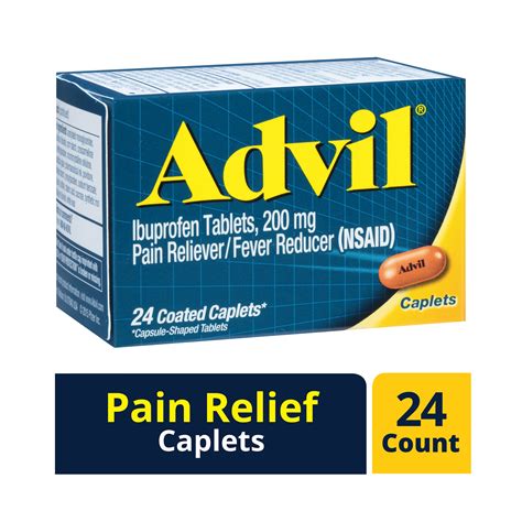 Advil Pain Reliever / Fever Reducer Coated Tablet 24ct, 200mg Ibuprofen, Pain Relief - Walmart.com