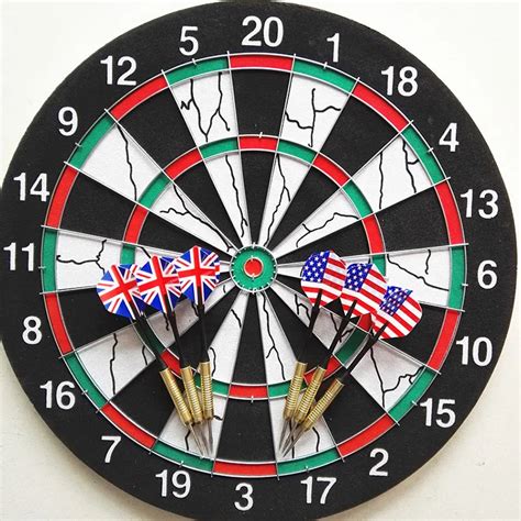 15 inch Darts Boards with 6 pcs needle darts Plate Double sided ...