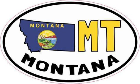 5inx3in Oval MT Montana Sticker Vinyl Car Truck Bumper Decal Cup Stickers