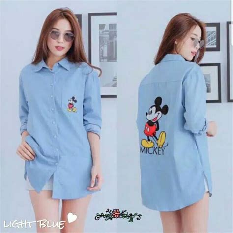 Jual KEMEJA DENIM MICKEY MOUSE | Shopee Indonesia