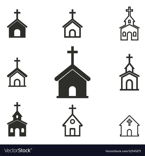 Church icon set Royalty Free Vector Image - VectorStock