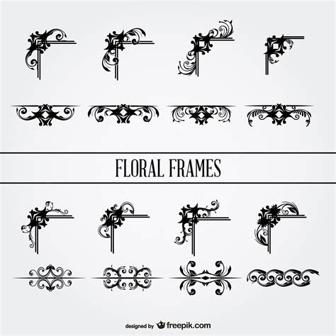 Free Vector | Floral frames and page dividers collection