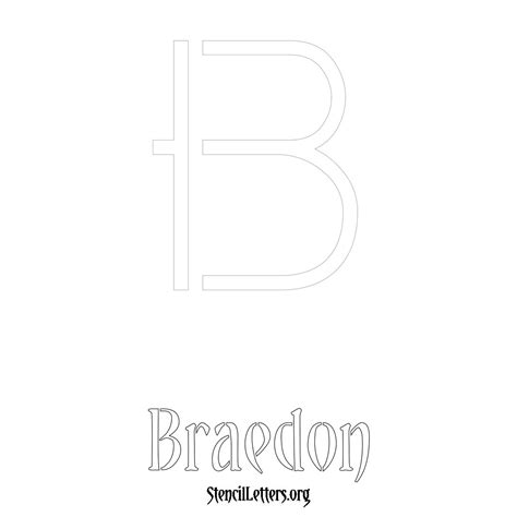 Braedon Free Printable Name Stencils with 6 Unique Typography Styles ...